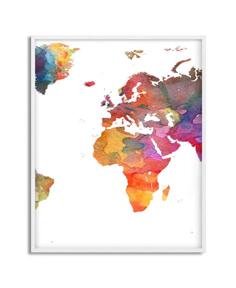 World Map Watercolor Print Watercolor World Map Set of 3 - Etsy