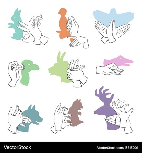 Hands gesture like different animals imagination Vector Image