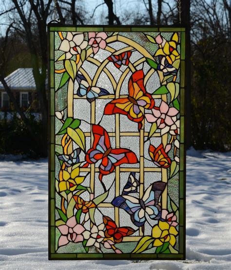 Tiffany Style Stained Glass Window Panel | Foter