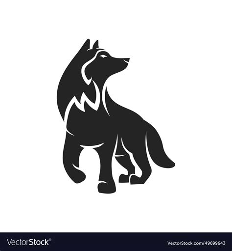 Siberian husky logo template isolated brand Vector Image