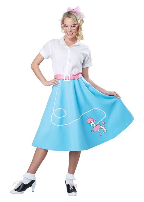 1950s Blue Poodle Women Skirt - 1950s Costumes