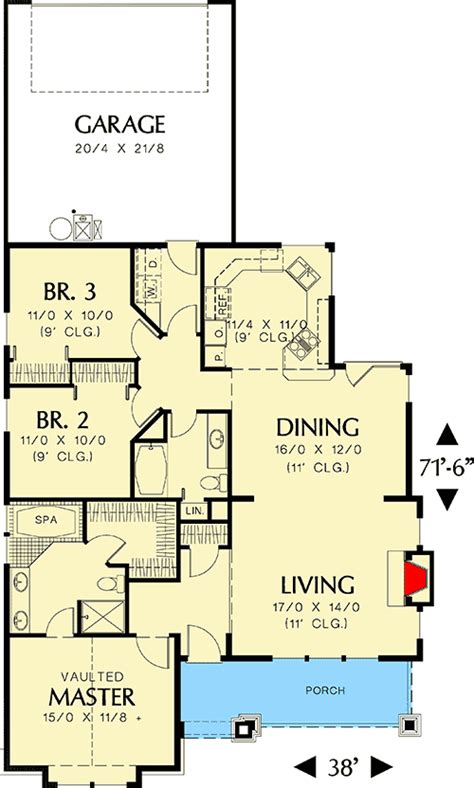 One Level Plan with Garage in Back - 69147AM | Architectural Designs ...