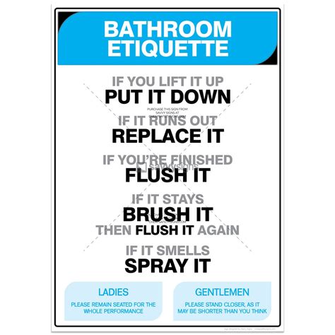 Bathroom Etiquette Poster for Your Workplace digital Product - Etsy