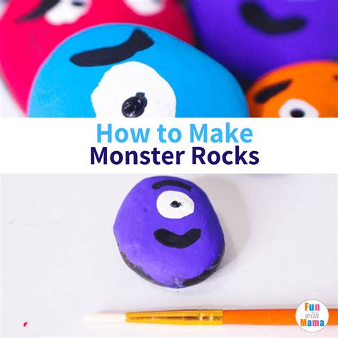 Monster Rock Painting Tutorial - Simple Rock Painting for Kids - Fun ...