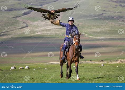 Eagle Hunter, Kyrgyzstan editorial photography. Image of horseman ...