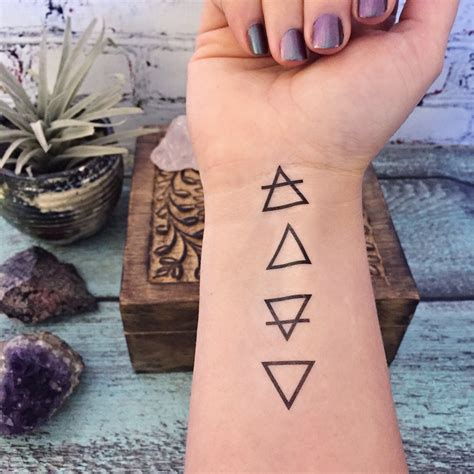 Temporary Tattoo Elemental Element Symbols | Etsy