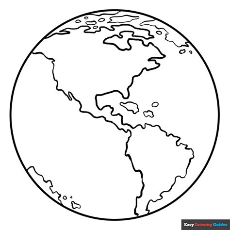 Earth Coloring Page | Easy Drawing Guides