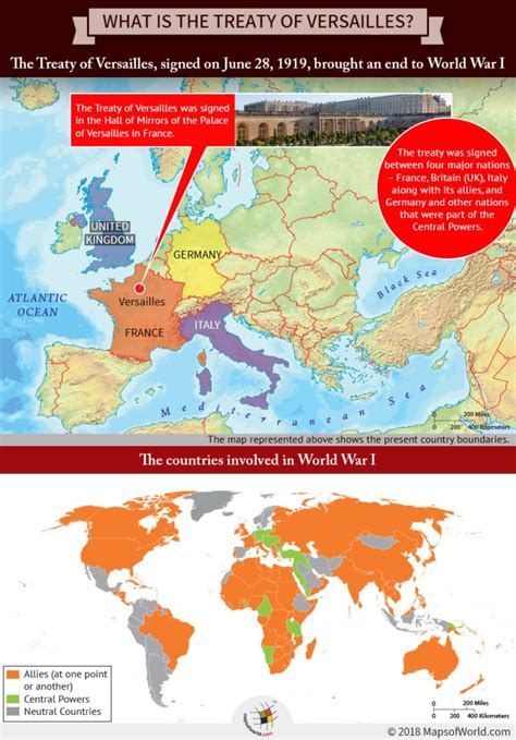 Infographic on Treaty of Versailles, which was signed to end World War ...