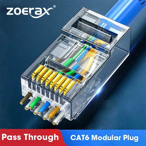 ZoeRax CAT6a Cat6 CAT5e Pass Through RJ45 Modular Plug Network ...