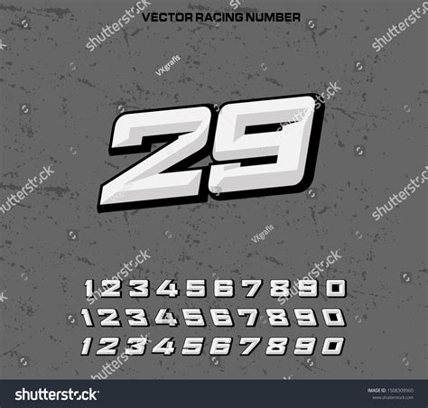 Vector Racing Number Designs Editable Stock Vector (Royalty Free ...