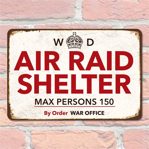 WW2 Sign Air Raid Shelter Vintage Reproduction WW2 War Metal | Etsy