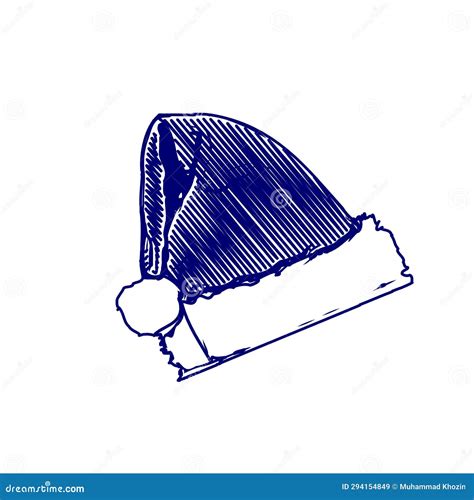 Sketch of a Santa Claus Hat for the Emblematic Element of the Christmas ...