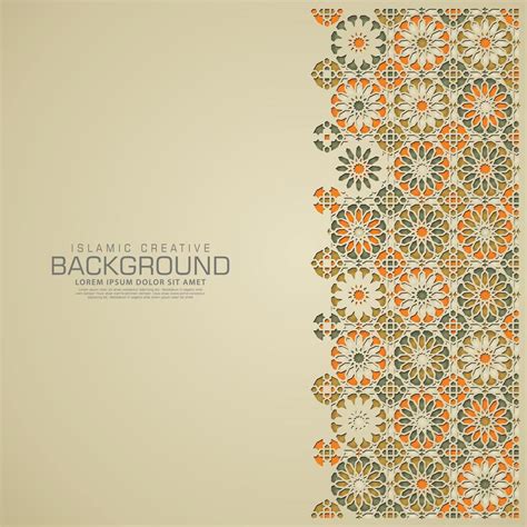 Islamic design greeting card background template with ornamental ...