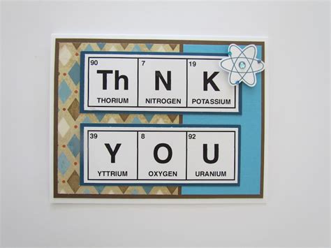 THANK YOU Card Science Chemistry Hand Made Atom - Etsy