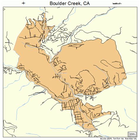 Boulder Creek California Street Map 0607652