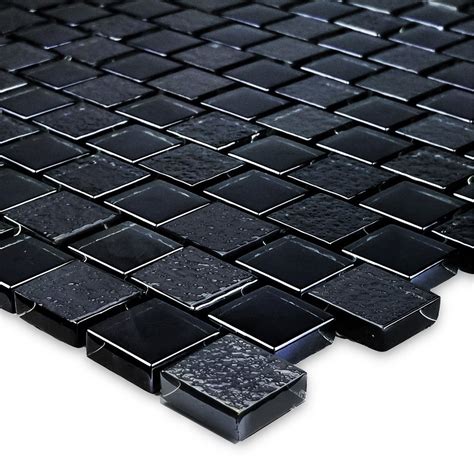 Black, 1" x 1" Glass Mosaic Tile | SS82323K1 | Signature Series ...