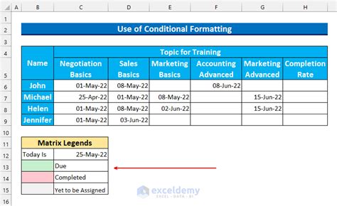 Excel Training Matrix Template