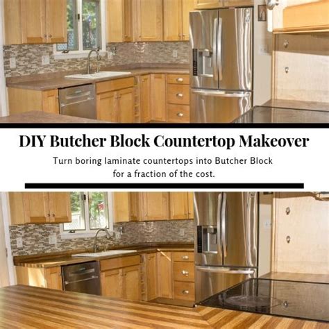 DIY Countertop Makeover from Laminate to Butcher Block for Less