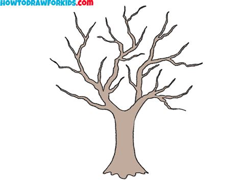 How to Draw a Tree without Leaves - Drawing Tutorial For Kids