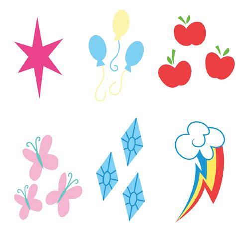 Mane 6 Cutie Marks (Update 4) by Yanoda on DeviantArt