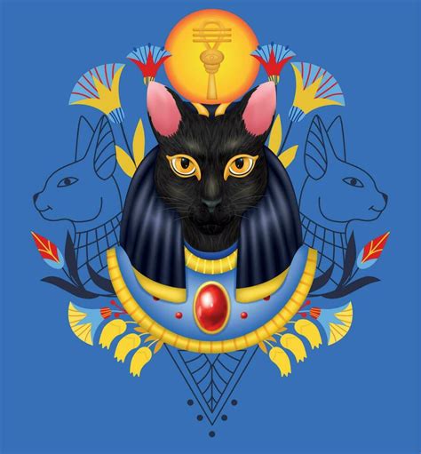 Bastet Egyptian God Composition 24854322 Vector Art at Vecteezy