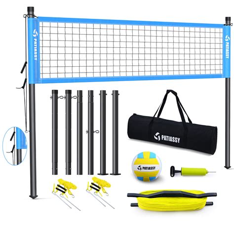 Patiassy Professional Volleyball Net Outdoor, Portable Volleyball Set ...