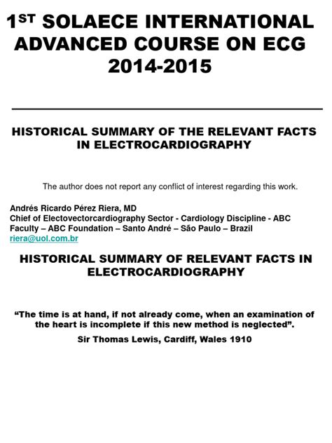Electrocardiography History | PDF | Electrocardiography | Heart
