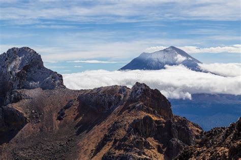 Closeup Shot of Volcanoes Iztaccihuatl and Popocatepetl in Mexico Stock ...