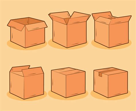 Carton Box Collection Vector Vector Art & Graphics | freevector.com