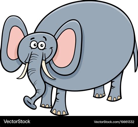 Funny elephant animal cartoon character Royalty Free Vector