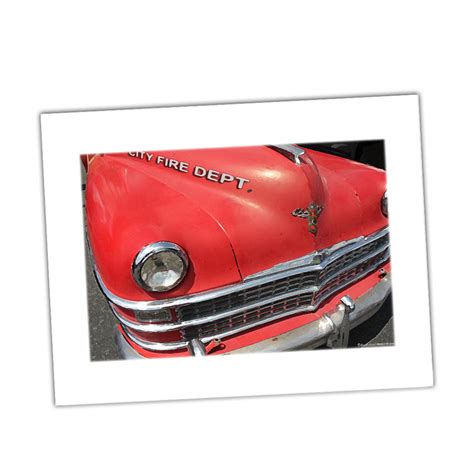 Vintage City Fire Department Fire Chiefs Car Glossy Print – abrotherhood