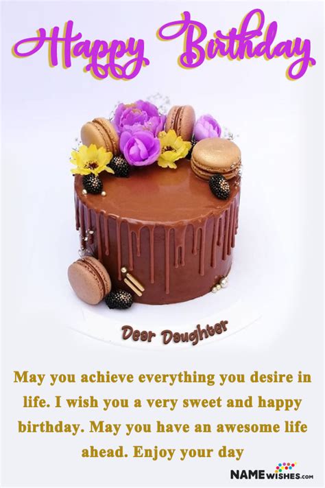 Unique Birthday Cakes And Wishes For Dear Daughter Free Download Online