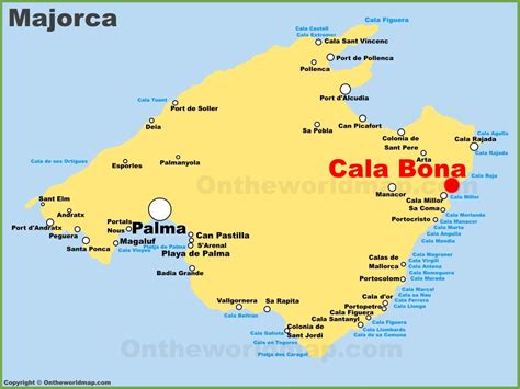 Cala Bona location on the Majorca map - Ontheworldmap.com