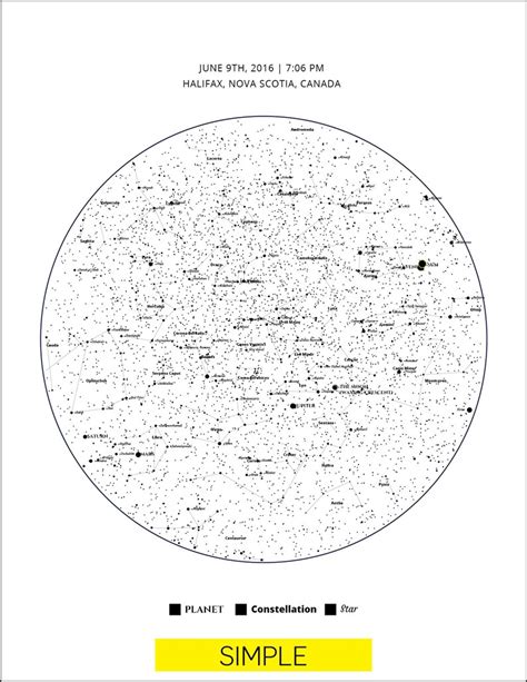 Star Map Night Sky Night Sky Labelled Reference Sheet | Etsy