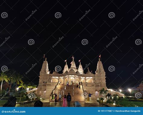 Swami Narayana Temple at Hometown Night Captured Editorial Photography ...