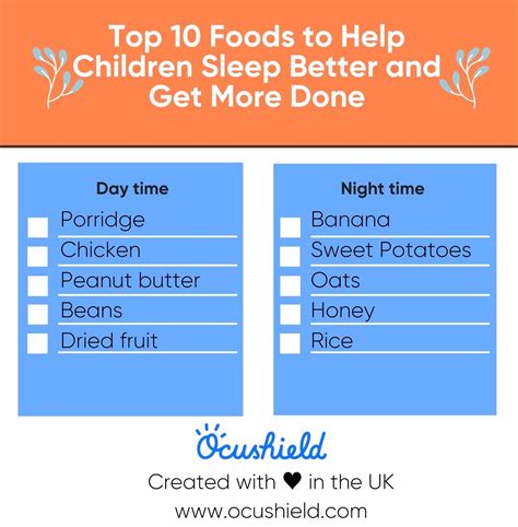 Top 10 Foods to Help Children Sleep Better and Get More Done | Ocushield