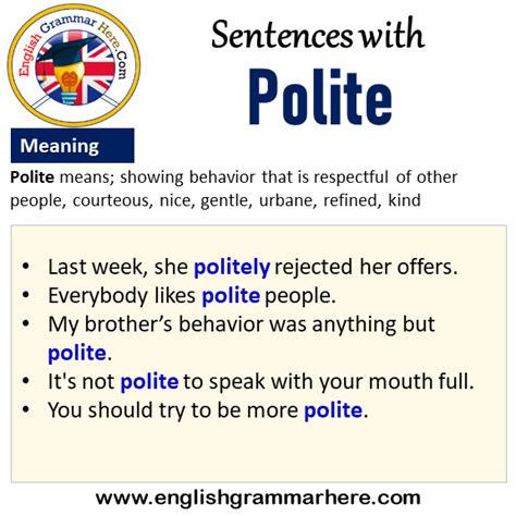 Sentences with Polite, Polite in a Sentence and Meaning - English ...