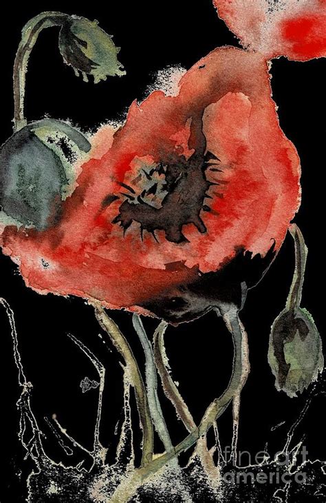 Poppy seed flower Painting by Marta Nowicka | Fine Art America