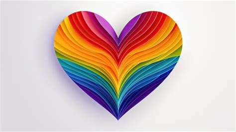 Premium Photo | Rainbow heart with a rainbow colored heart on a white ...