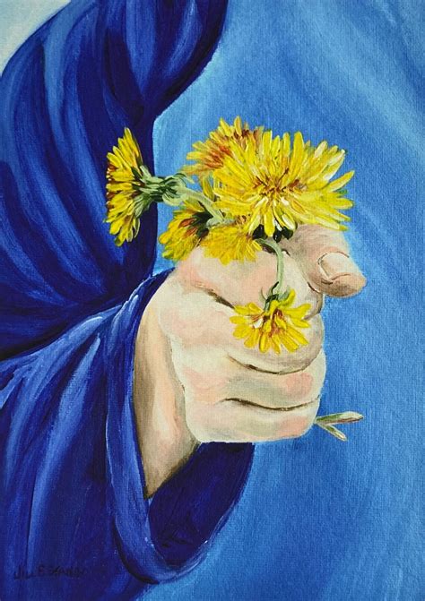 Dandelion Painting, Fine Art Print, Flower Gift, Acrylic Flower ...