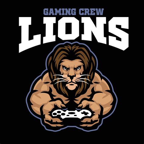 mascot gaming logo of lion holding the joystick 23173027 Vector Art at ...