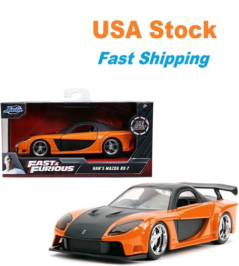 Jada Toys Fast And Furious Han's Mazda RX-7, JADA, Diecast Toy Car, 5 ...