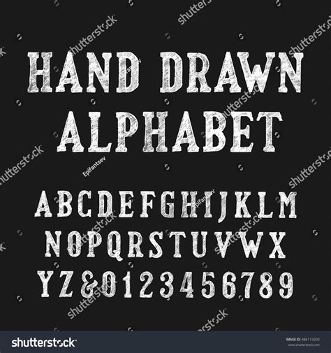 Hand Drawn Alphabet Font Distressed Vintage Stock Vector (Royalty Free ...