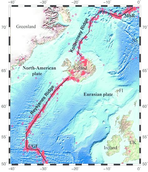 Plate boundaries of North-American and Eurasian plates in the ...