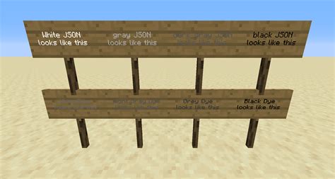 minecraft java edition - What hex colors are produced by dyeing signs ...