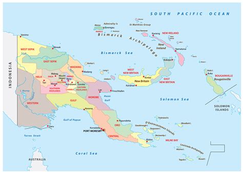 Papua New Guinea On A Map - Long Dark Ravine Map