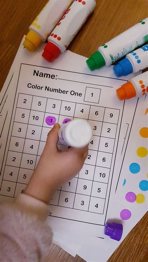 Color By Number 123 Numbers Activity Squares Free Preschool Coloring S ...