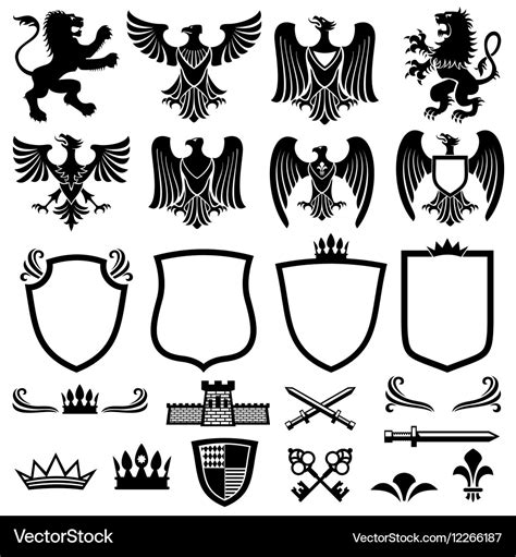 Family coat of arms elements for heraldic Vector Image