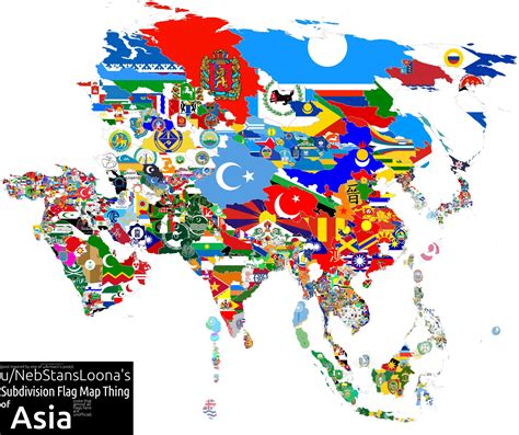 Flag Map of Subdivisions in Asia! (more info in comments) : r/vexillology