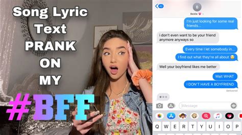 Song Lyric Text PRANK on my BEST FRIEND!!! (THIS WAS A MISTAKE) - YouTube